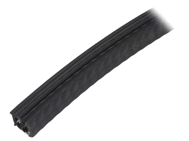 Randbescherming; NBR; L: 50m; zwart; H: 13mm; W: 11mm; -30÷100°C Randbescherming; NBR; L: 50m; zwart; H: 13mm; W: 11mm; -30÷100°C